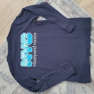 Vineyard Vines Boys Blue NYC Long Sleeve Shirt Top SzM (12-14)